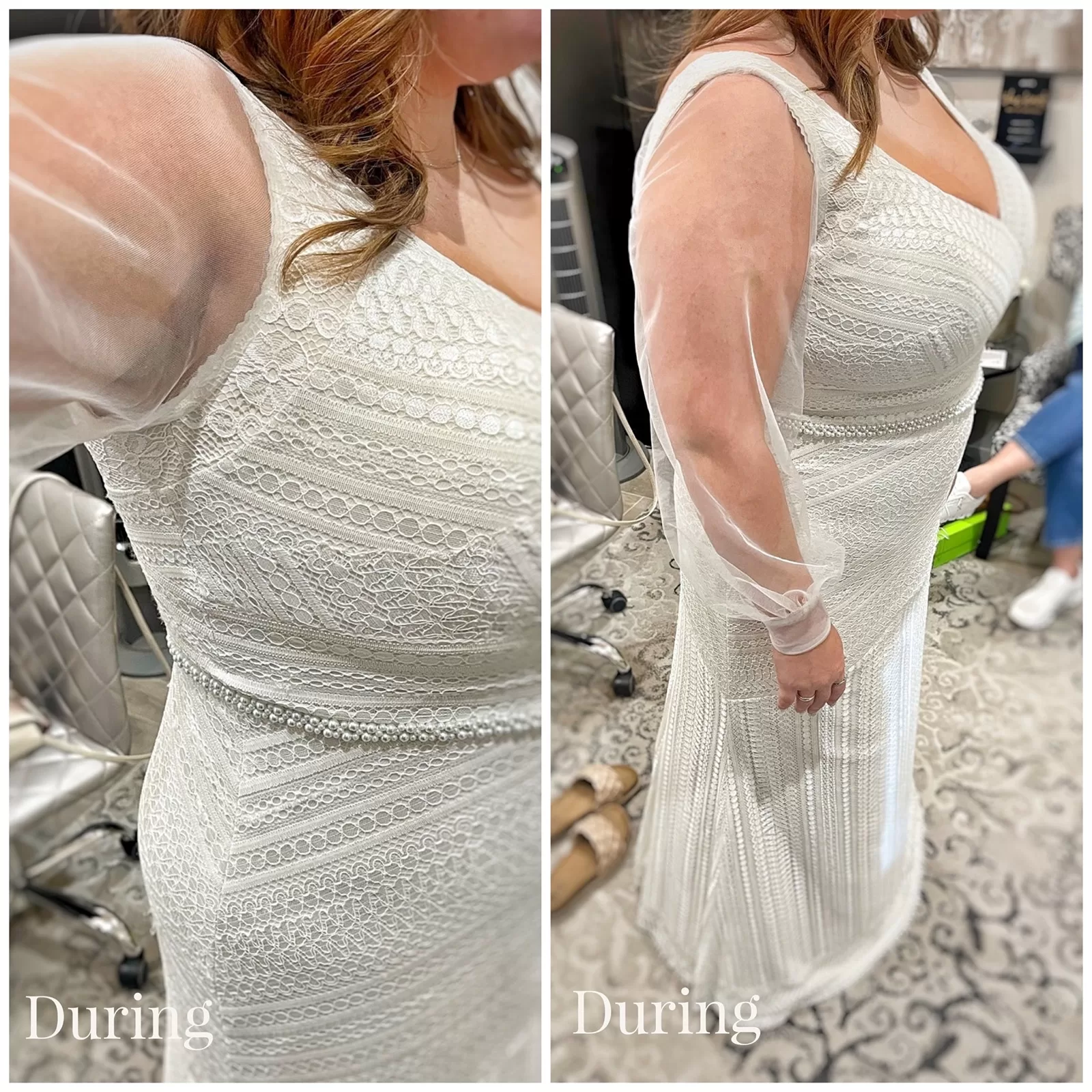 during-wedding-dress-alterations-process during wedding dress alterations process