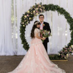 Pink lace wedding dress for san antonio bride