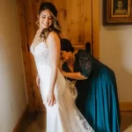 Custom Fit and Flare Leaf Wedding Dress